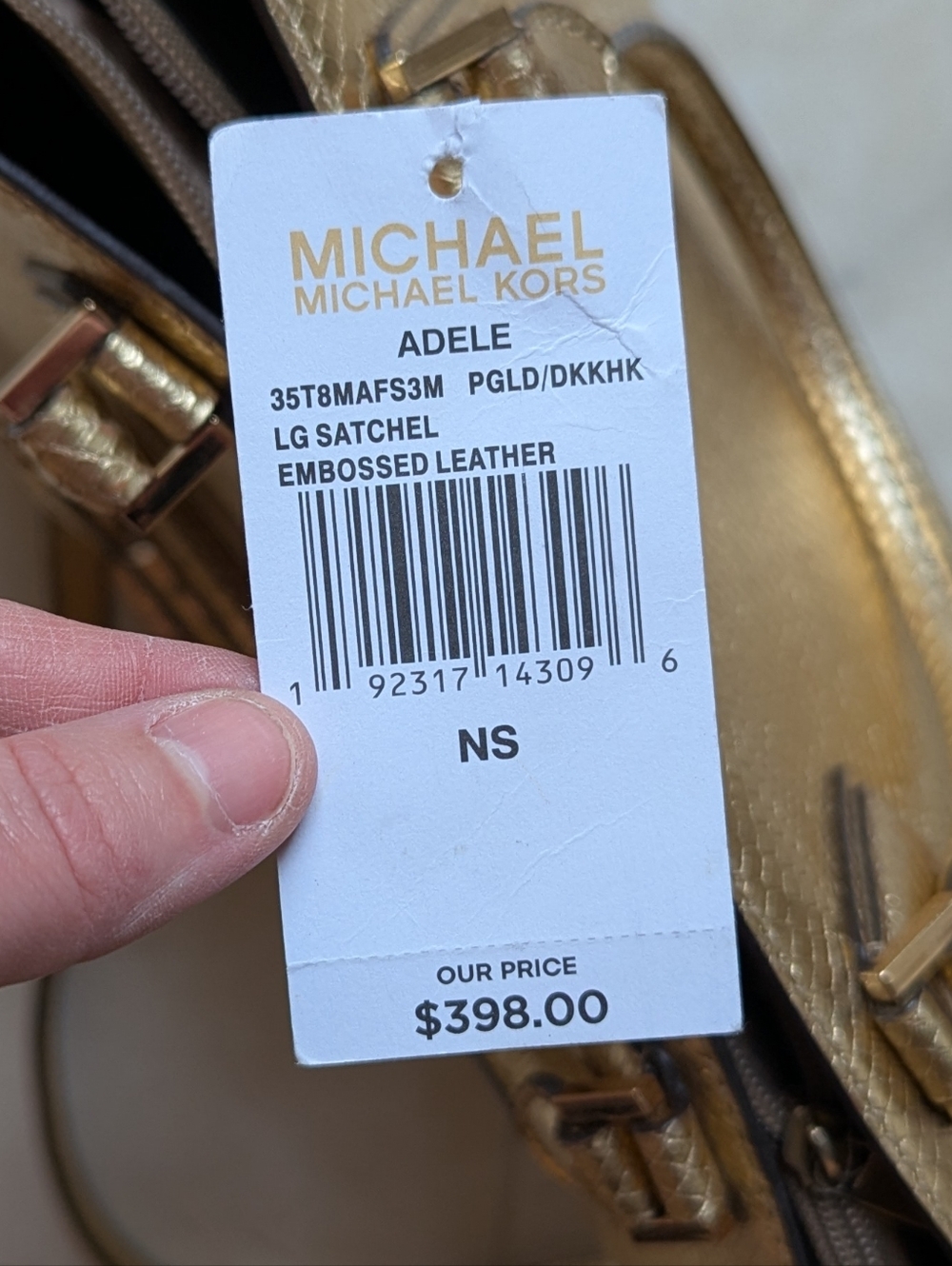 Michael Kors | Gold Metallic Leather Tote Bag - Picture 5 of 6